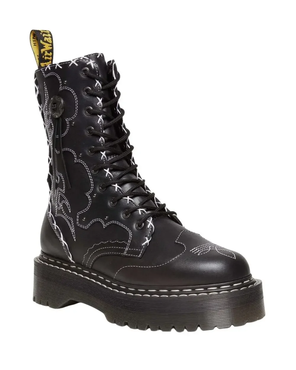 Dr. Martens Jadon Hi Boot Gothic Americana Leather Platforms Black Men’s Size 14